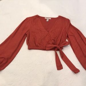 Burnt Orange Crop Top with Bow